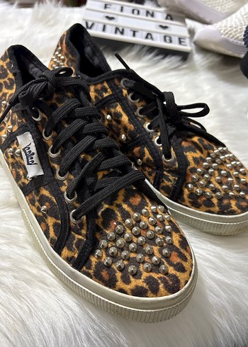 Leopar Desenli Platform Topuklu Kadın Spor Ayakkabı - Görsel 2