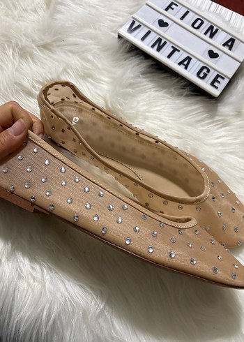 Mango marka Bej Payetli Stiletto Topuklu Kadın Babet - Görsel 6