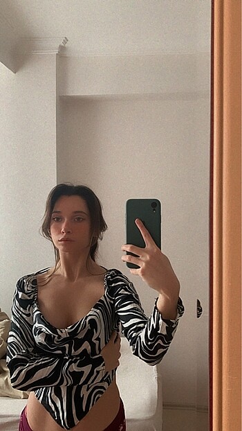 xs Beden siyah Renk Zebra Desen Saten Crop