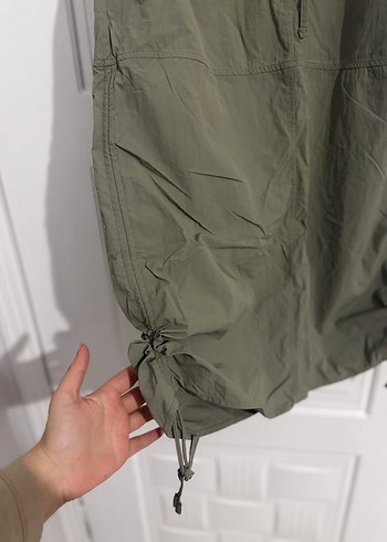 Kadın Haki Uzun Keten Etek - Görsel 2