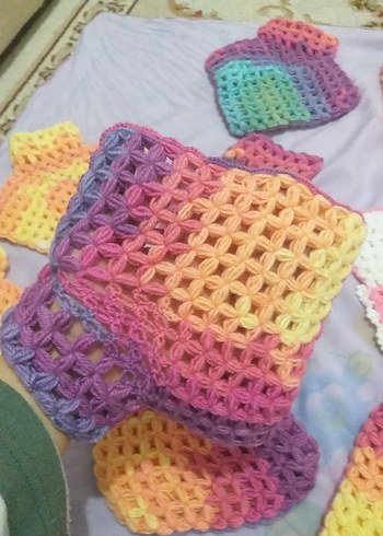 Renkli Örgü Banyo Süngeri - Görsel 16