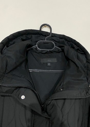 Siyah Kapüşonlu Düğmeli Kadın Ceket - Görsel 4