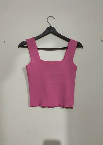 Pembe Mini Düz Kesim Kadın Atlet - Görsel 3