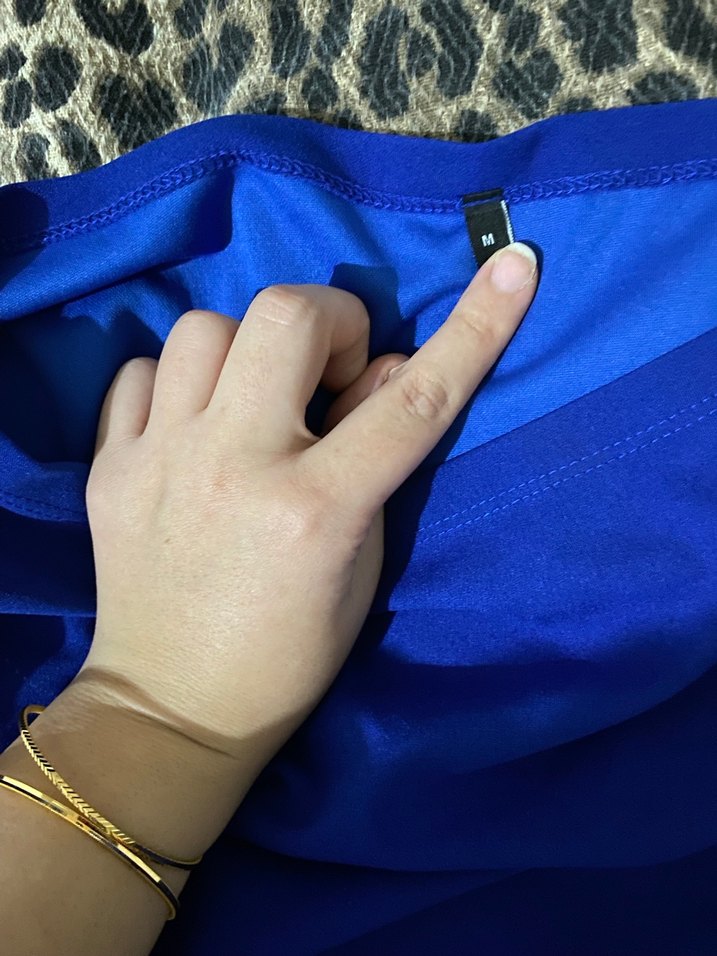 Drapeli Kadın Mavi Wrap Bluz - Görsel 2