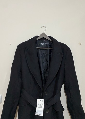 Zara Siyah Kuşaklı Uzun Kaban - Görsel 3