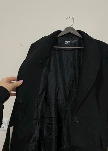 Zara Siyah Kuşaklı Uzun Kaban - Görsel 6