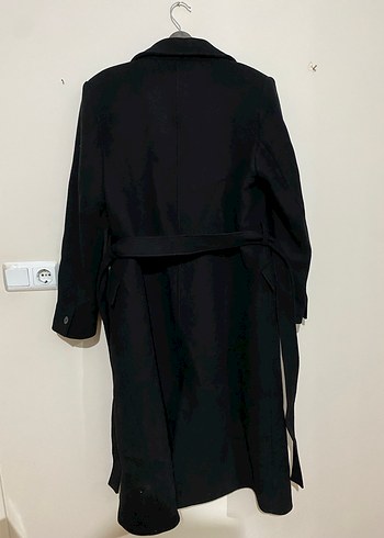 Zara Siyah Kuşaklı Uzun Kaban - Görsel 9