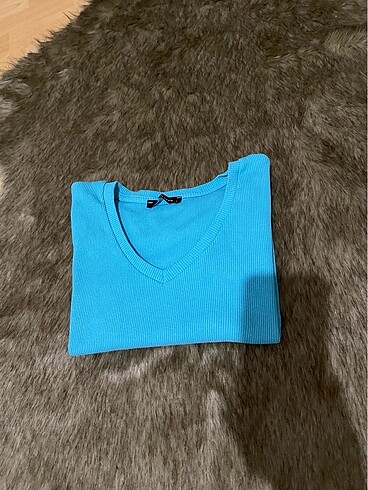 l Beden turkuaz Renk Tshirt