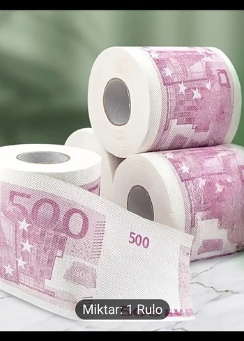 Dolar Euro Görünümlü Tuvalet Kağıdı Rulosu
