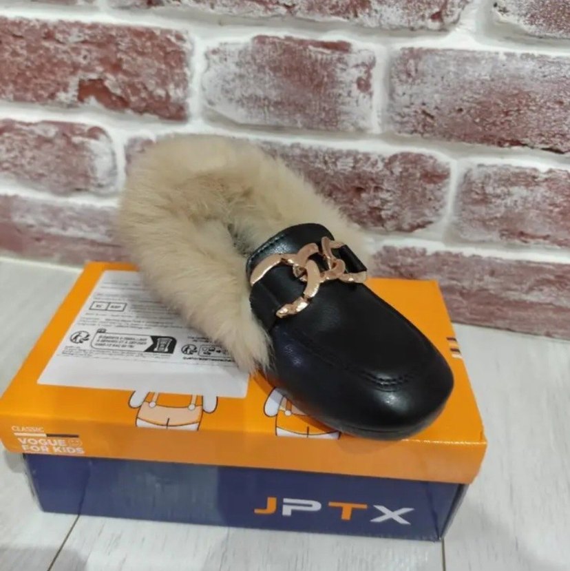 Kürklü Kahverengi ve siyah Deri ayakkabı çocuk - Görsel 2