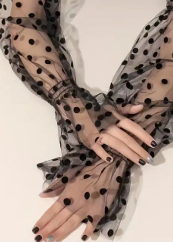 Siyah Dantel Gotik Kadın Eldiven çeşitleri - Görsel 6