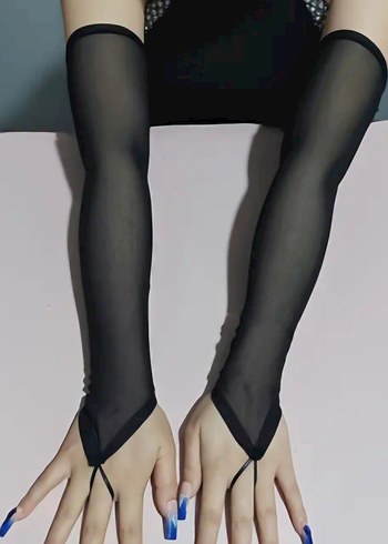 Siyah Dantel Gotik Kadın Eldiven çeşitleri - Görsel 5