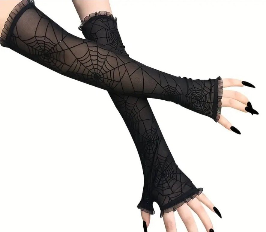 Siyah Dantel Gotik Kadın Eldiven çeşitleri - Görsel 4