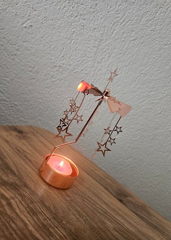 Altın Renkli Dönen Yıldızlı Mumluk - Görsel 4