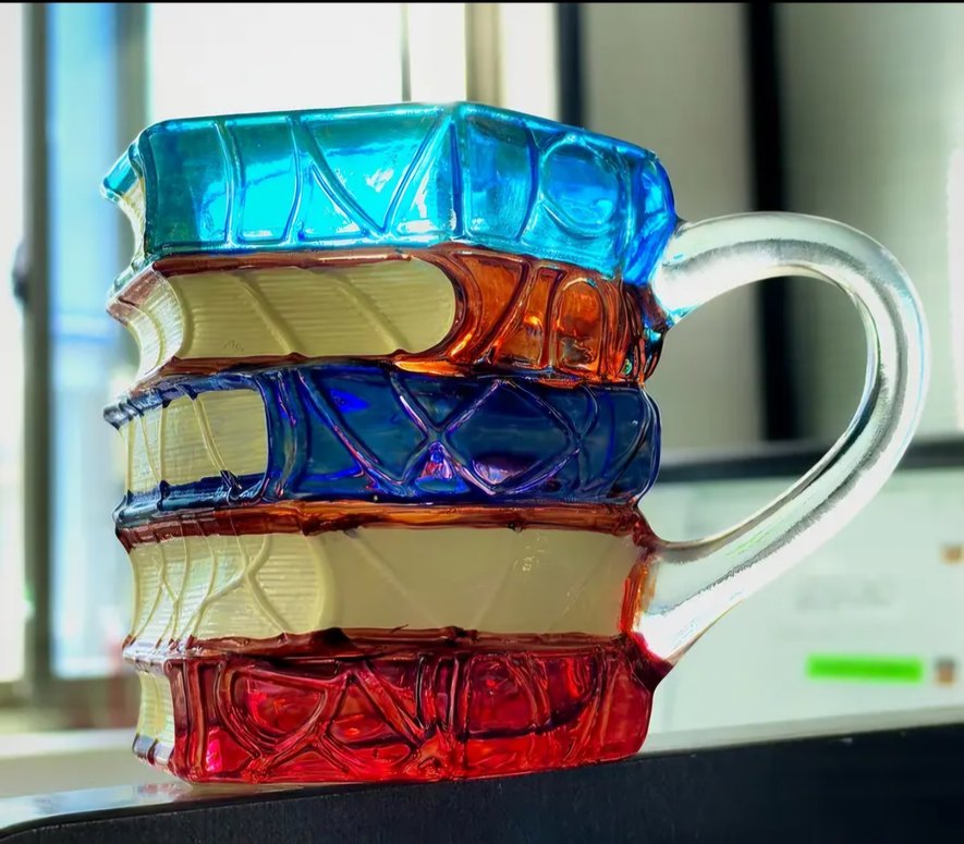 Renkli Desenli Cam Kupa kitap fincan - Görsel 4