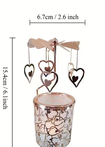 Kalp Figürlü Dönen Mumluk - Görsel 4