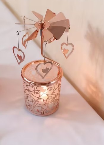 Kalp Figürlü Dönen Mumluk - Görsel 3