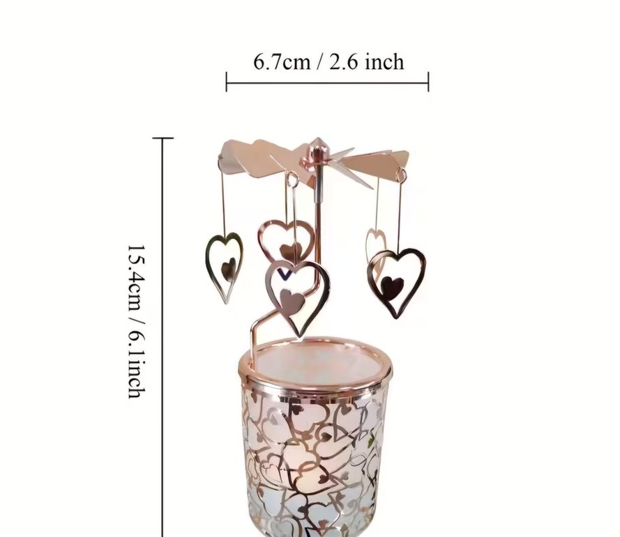 Kalp Figürlü Dönen Mumluk - Görsel 4