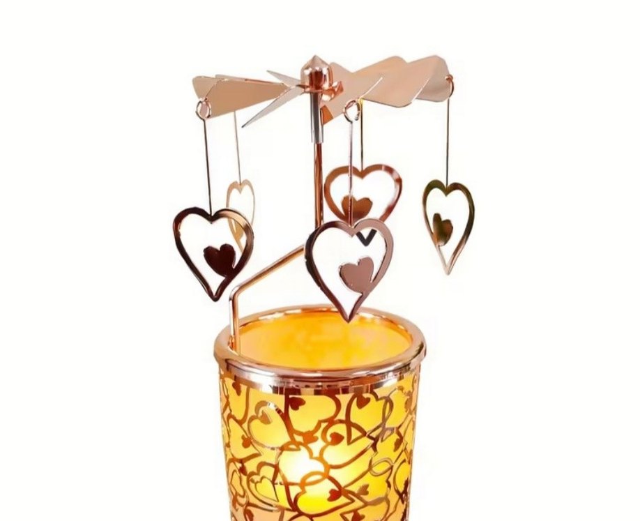 Kalp Figürlü Dönen Mumluk - Görsel 2