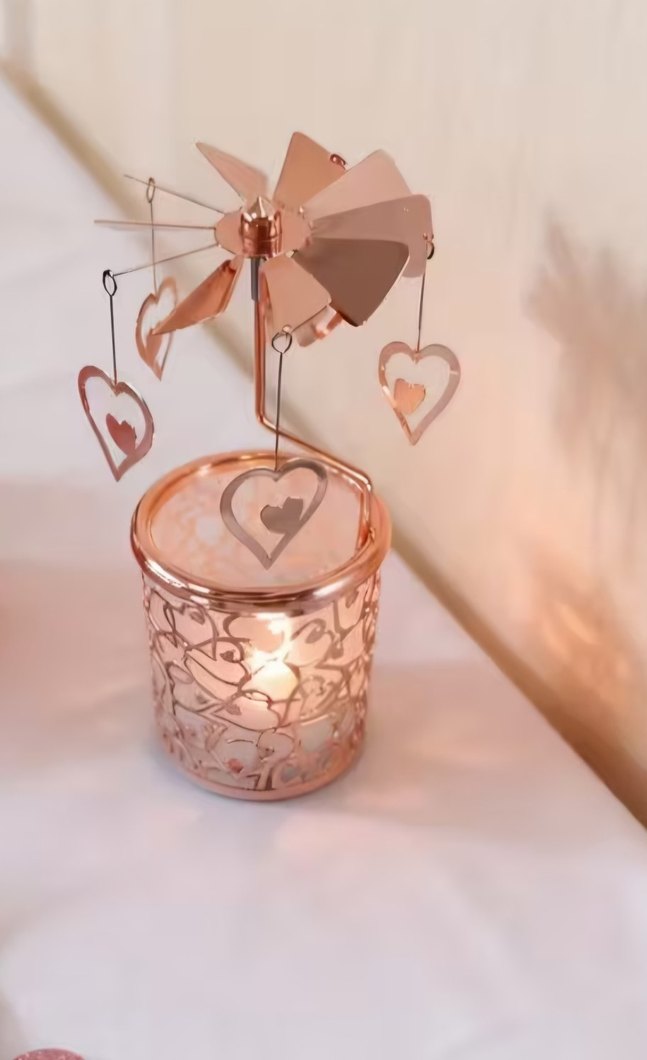 Kalp Figürlü Dönen Mumluk - Görsel 3