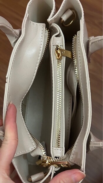 Bej krem renk çanta - Görsel 7