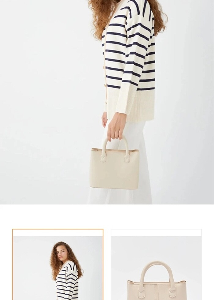 Bej krem renk çanta - Görsel 4