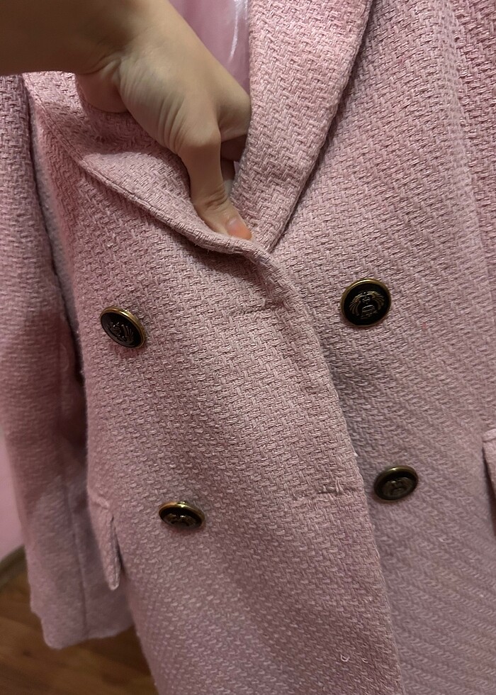 Pembe tüvit blazer ceket - Görsel 3