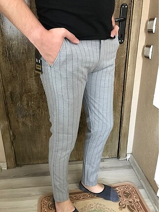 Erkek Slimfit Çizgili Pantolon