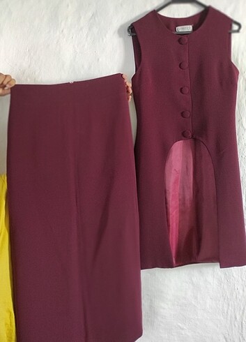 İkili tesettür takım bordo 38/ M beden