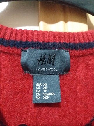 xs Beden h&m bordo kazak kalın örme Lambswool