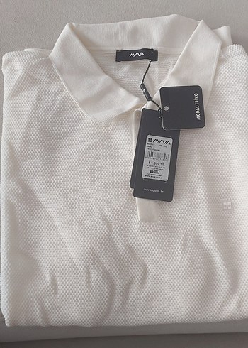 xl Beden Erkek Beyaz Kısa Kollu Polo Yaka Tişört
