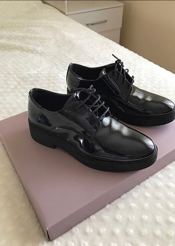 Parlak Siyah Platform Topuklu Gotik Kadın Ayakkabı - Görsel 4