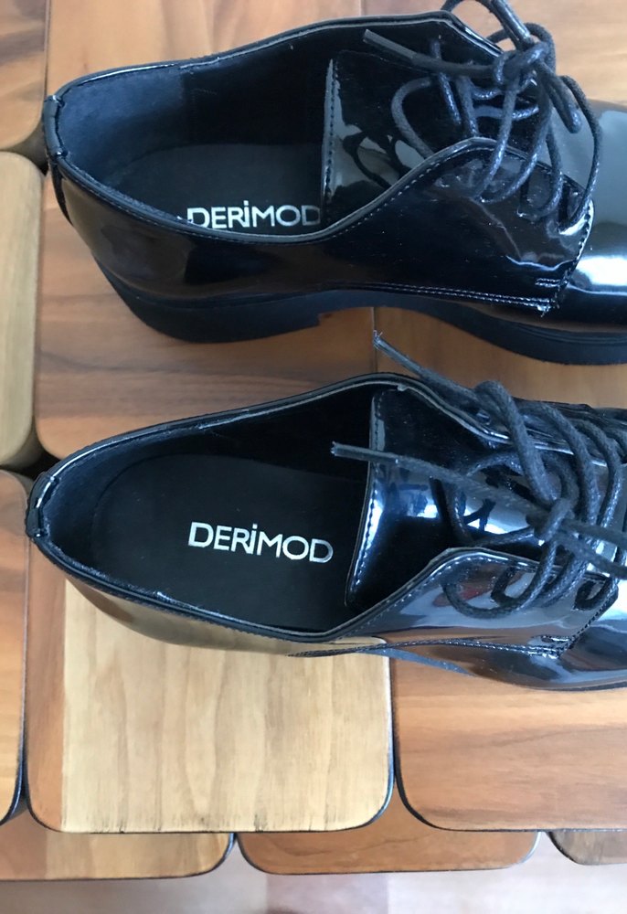 Parlak Siyah Platform Topuklu Gotik Kadın Ayakkabı - Görsel 2