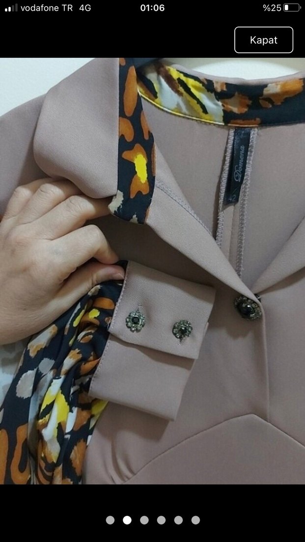 Bej Uzun Kollu Kadın Tunik - Görsel 2