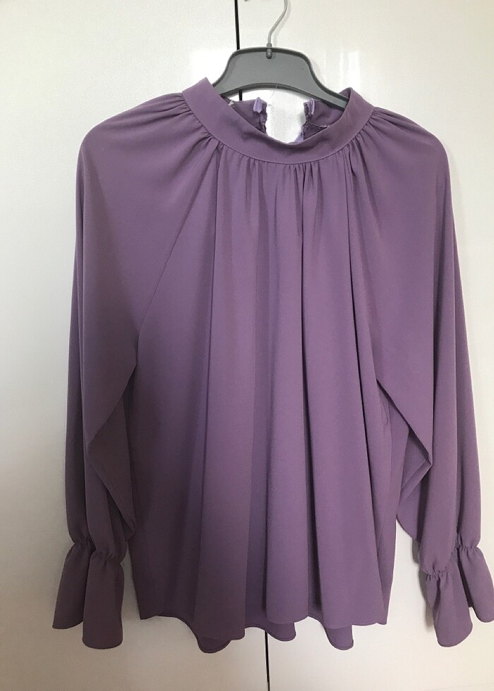 Lila şık bluz yeni etiket abiye - Görsel 2