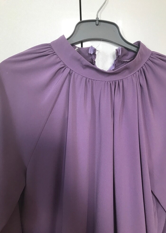Lila şık bluz yeni etiket abiye - Görsel 3