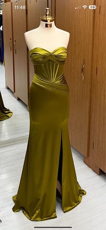 yağ yeşili abiye - Görsel 2