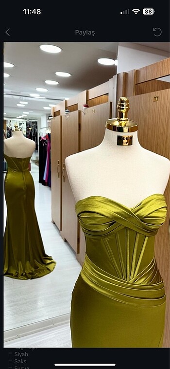 yağ yeşili abiye - Görsel 3