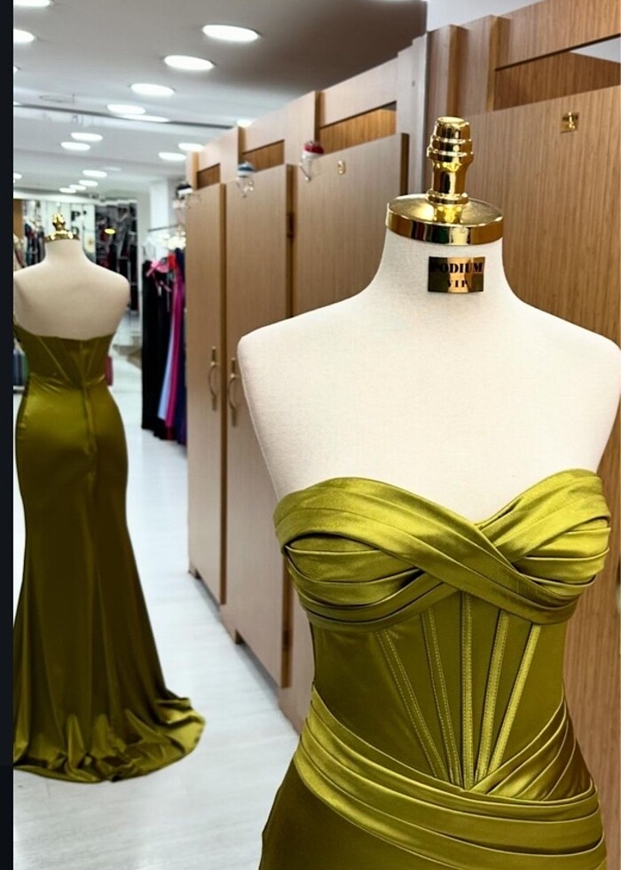 yağ yeşili abiye - Görsel 3