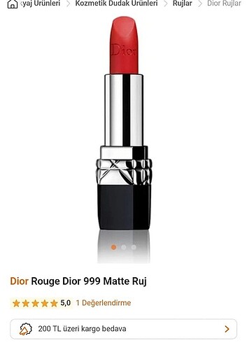 Dior Dior 999 Matte rengi Mini ruj