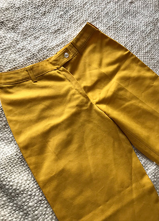 Vintage hardal sarı yüksek bel pantolon