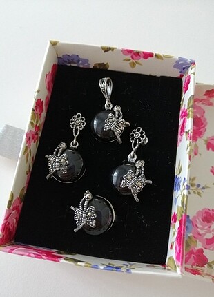 Oltu taşı gümüş set