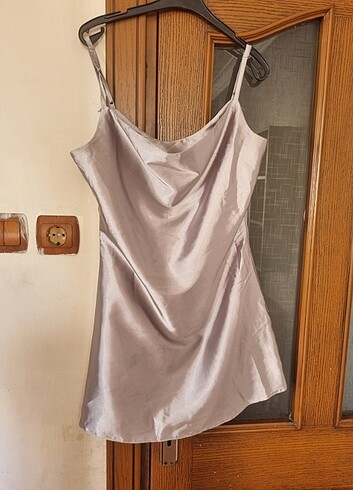 Diğer Gümüş saten elbise