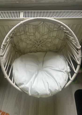  Beden Renk Beyaz Örgü Tasarımlı Kedi Yatağı