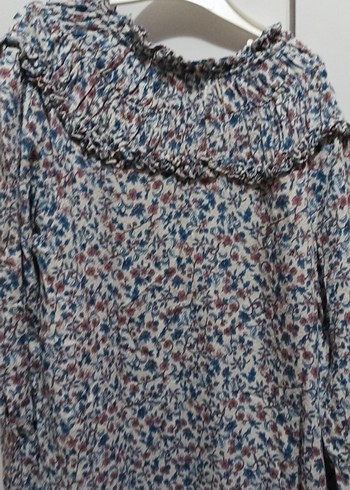 mango Uzun Kollu Fırfırlı elbise - Görsel 2