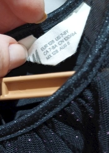 Siyah Kız Çocuk Straplez Fırfırlı Elbise - Görsel 5