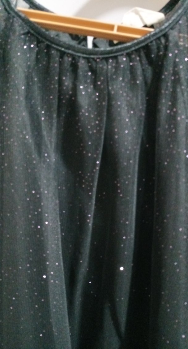 Siyah Kız Çocuk Straplez Fırfırlı Elbise - Görsel 4