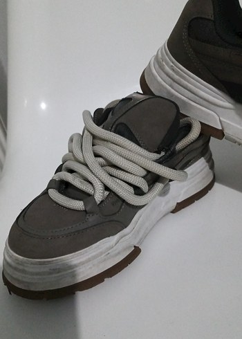 Gri Bağcıklı erkek Spor Ayakkabı - Görsel 2