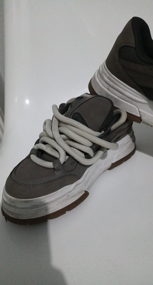 Gri Bağcıklı erkek Spor Ayakkabı - Görsel 2