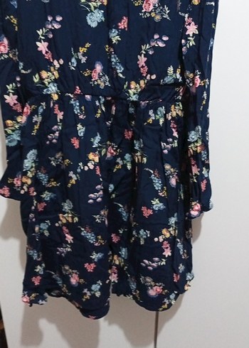 Çiçek Desenli Uzun Kollu Midi Bohem Elbise - Görsel 3